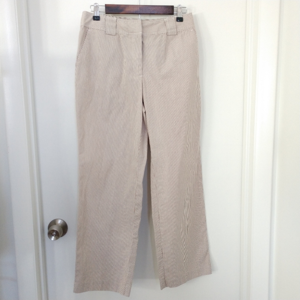 Striped Brown & White Talbots Petites Chinos